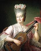 Francois-Hubert Drouais Madame Clotilde playing the guitar oil painting on canvas